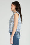 Checkered Denim Vest