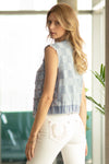 Checkered Denim Vest