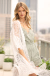 Long White Lace Kimono