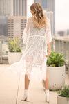 Long White Lace Kimono