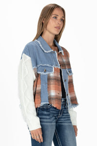 Knit Sweater Denim Jacket
