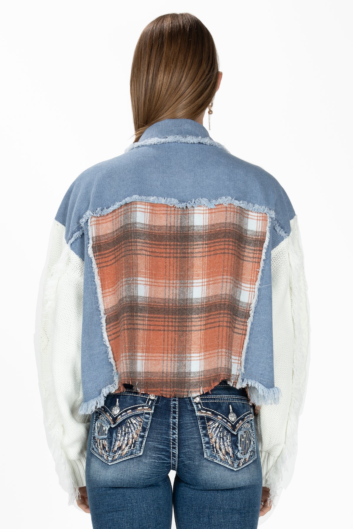Knit Sweater Denim Jacket