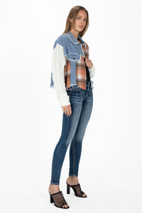 Knit Sweater Denim Jacket
