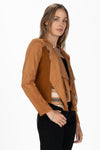 Faux Suede Waterfall Plaid Cardigan