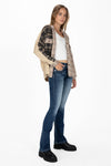 Contrasting Plaid Button Up Jacket