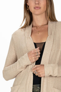 Cinched Long Knit Cardigan