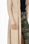 Cinched Long Knit Cardigan