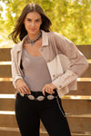 Exposed Seams Colorblock Jacket