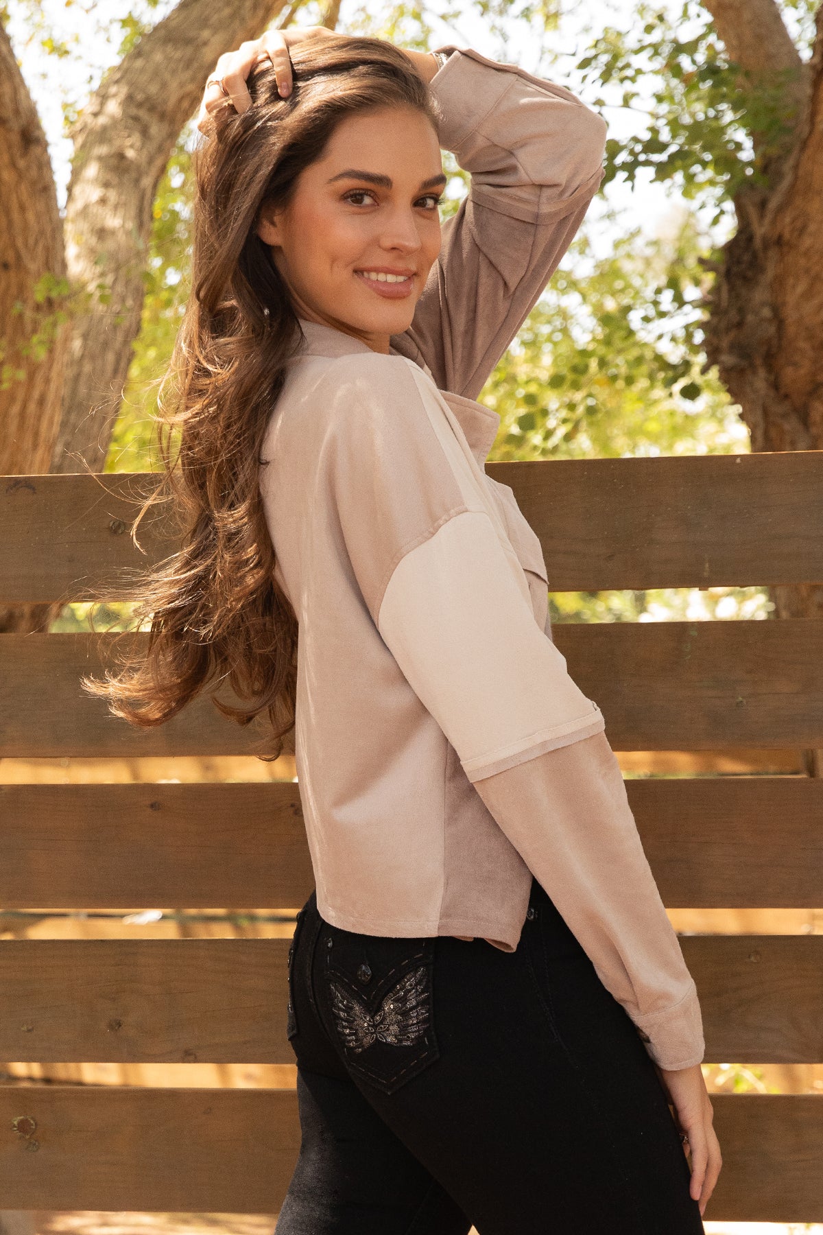 Exposed Seams Colorblock Jacket