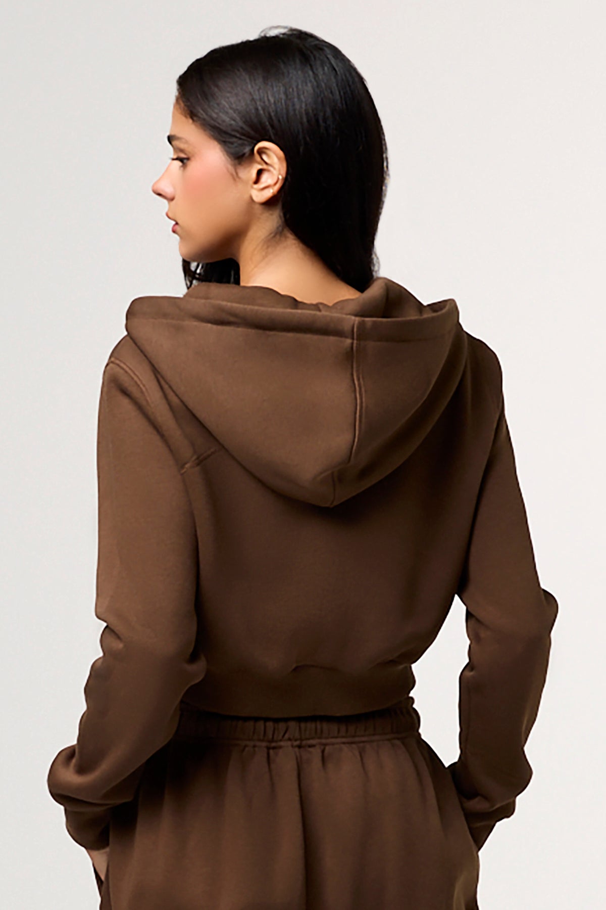 Away Hoodie | Only $89.00 | Chocolate Brown, Oat, Black | Miss Me