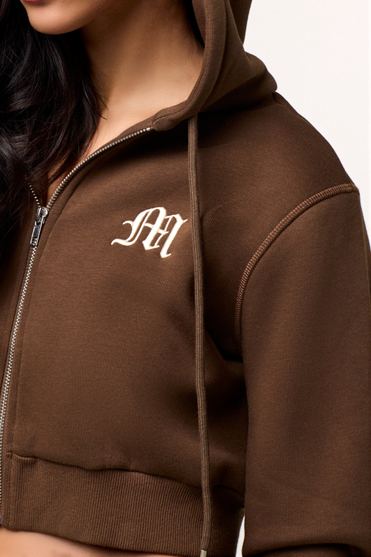 Away Hoodie | Only $89.00 | Chocolate Brown, Oat, Black | Miss Me