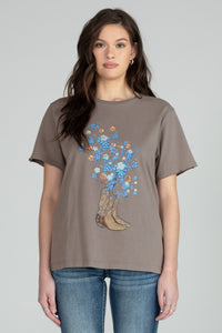 Cowgirl Boots Flower Tee