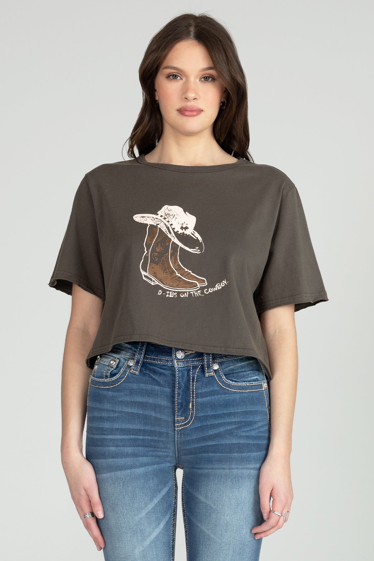 Dibs On The Cowboy Crop Tee
