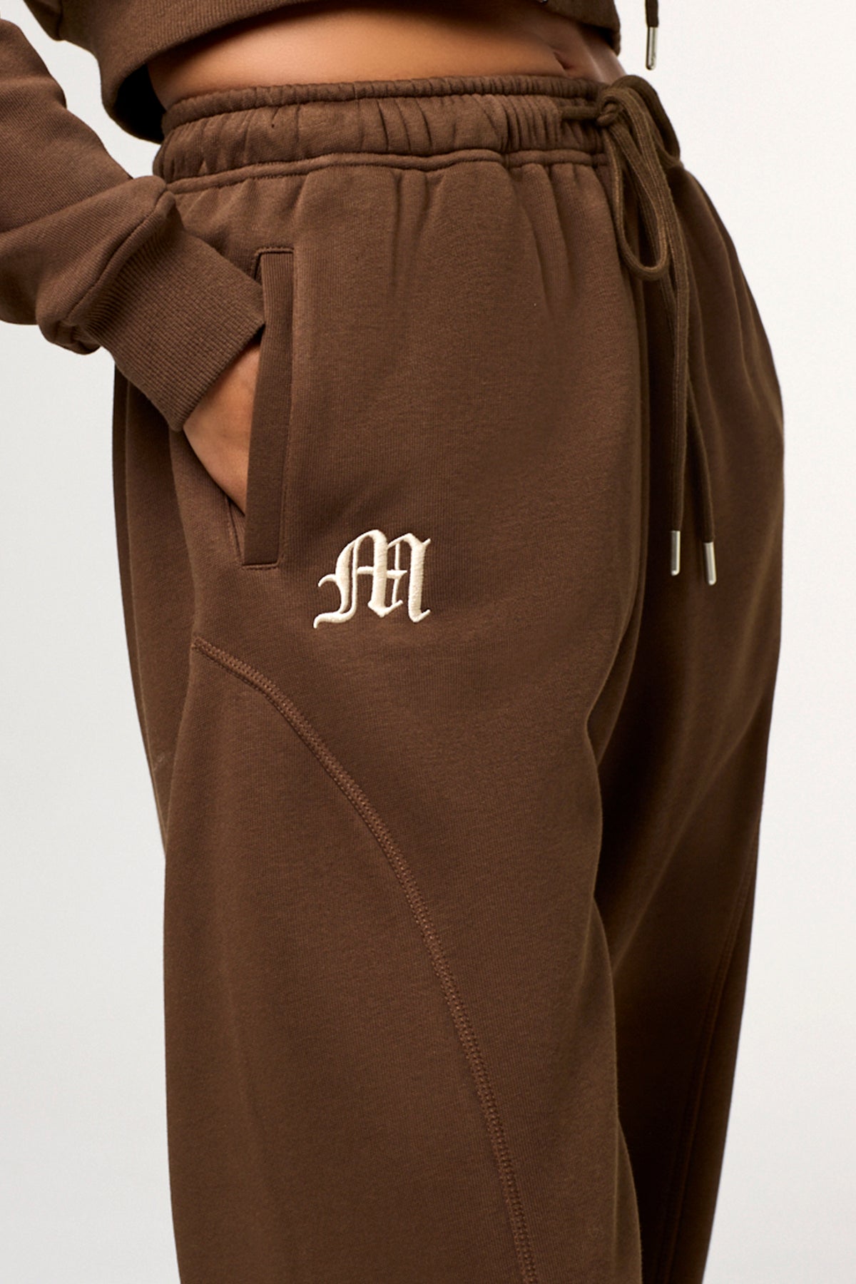 Away Sweatpants | Only $55.30 | Oat, Chocolate Brown, Black | Miss Me