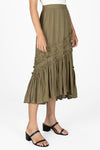 Asymmetical Ruffle Midi Skirt