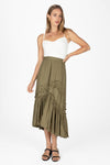 Asymmetical Ruffle Midi Skirt