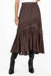 Asymmetical Ruffle Midi Skirt