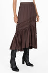 Asymmetical Ruffle Midi Skirt