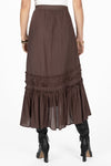 Asymmetical Ruffle Midi Skirt