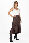 Asymmetical Ruffle Midi Skirt