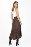 Asymmetical Ruffle Midi Skirt
