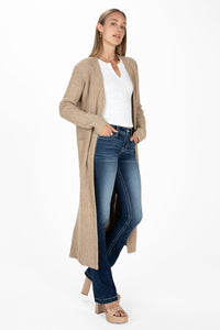 Speckled Knit Long Cardigan