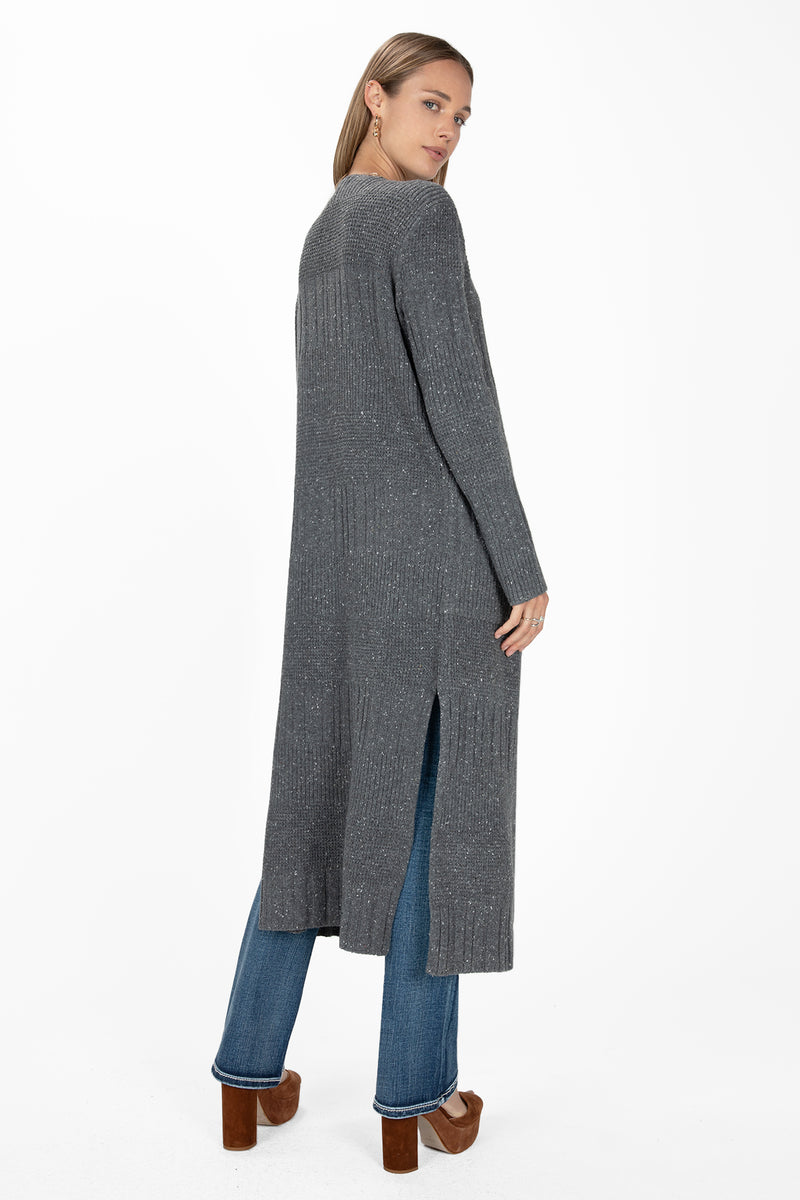 Speckled Knit Long Cardigan