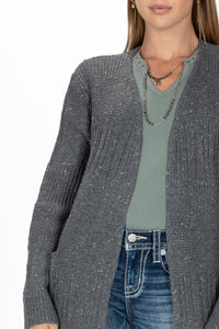 Speckled Knit Long Cardigan