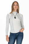 Exposed Seams Mock Neck Top