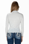 Exposed Seams Mock Neck Top