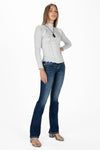 Exposed Seams Mock Neck Top