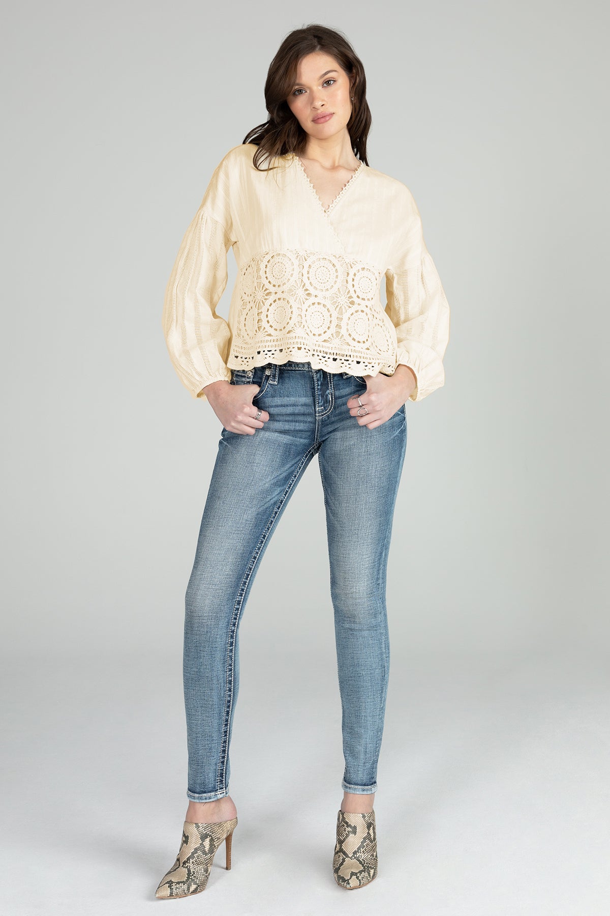 V-Neck Crochet Top