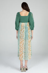 Floral Pull Sleeve High-Low Top