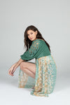 Floral Pull Sleeve High-Low Top