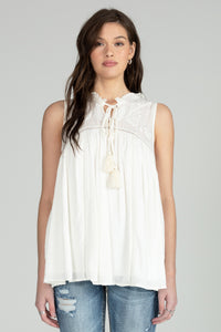 Front Tie Sleeveless Top