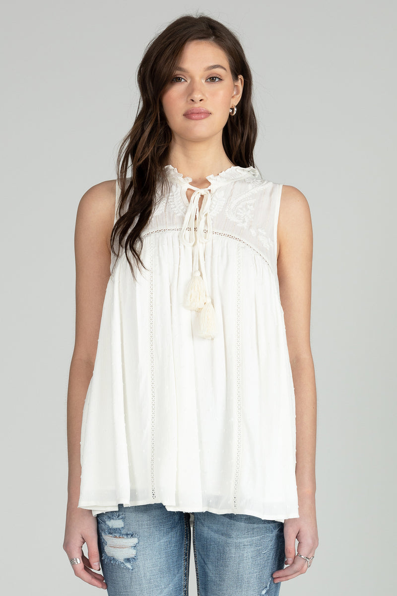 Front Tie Sleeveless Top