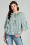 Flowy Pattern Crochet Tied Top