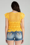 Cropped Crochet Knit Top