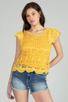 Cropped Crochet Knit Top