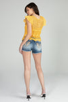 Cropped Crochet Knit Top