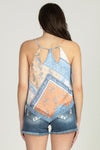 Mixed Paisley Handkerchief Top