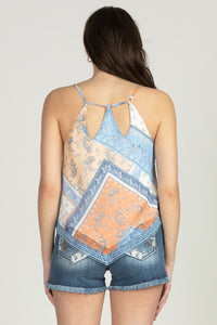 Mixed Paisley Handkerchief Top