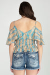 Paisley Cold Shoulder Blouse
