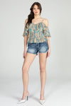 Paisley Cold Shoulder Blouse