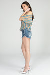 Paisley Cold Shoulder Blouse