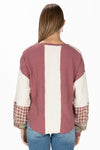 Plaid and Paisley Waffle Knit Top