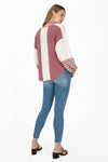 Plaid and Paisley Waffle Knit Top