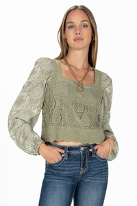 Crochet Paisley Cropped Top