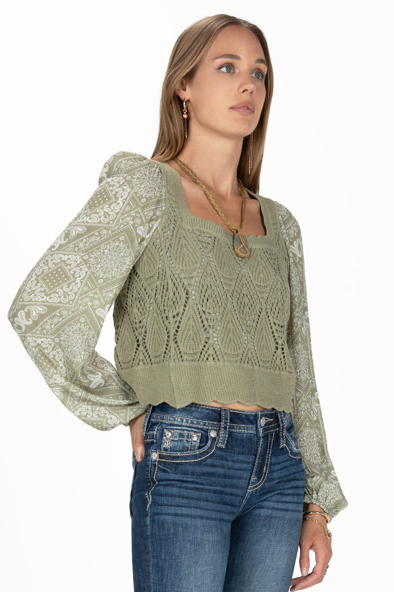 Crochet Paisley Cropped Top