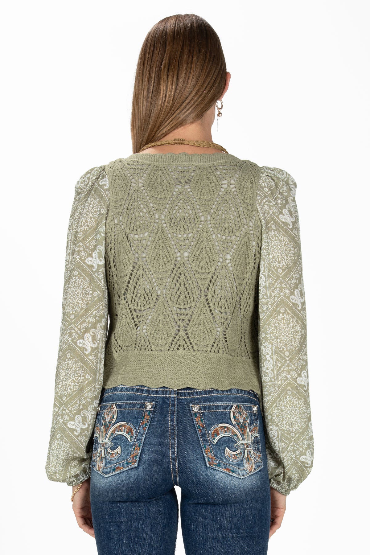Crochet Paisley Cropped Top